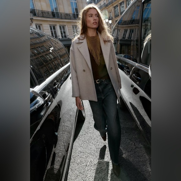 ZARA SOFT DOUBLE-BREASTED COAT - Picture 5 of 10